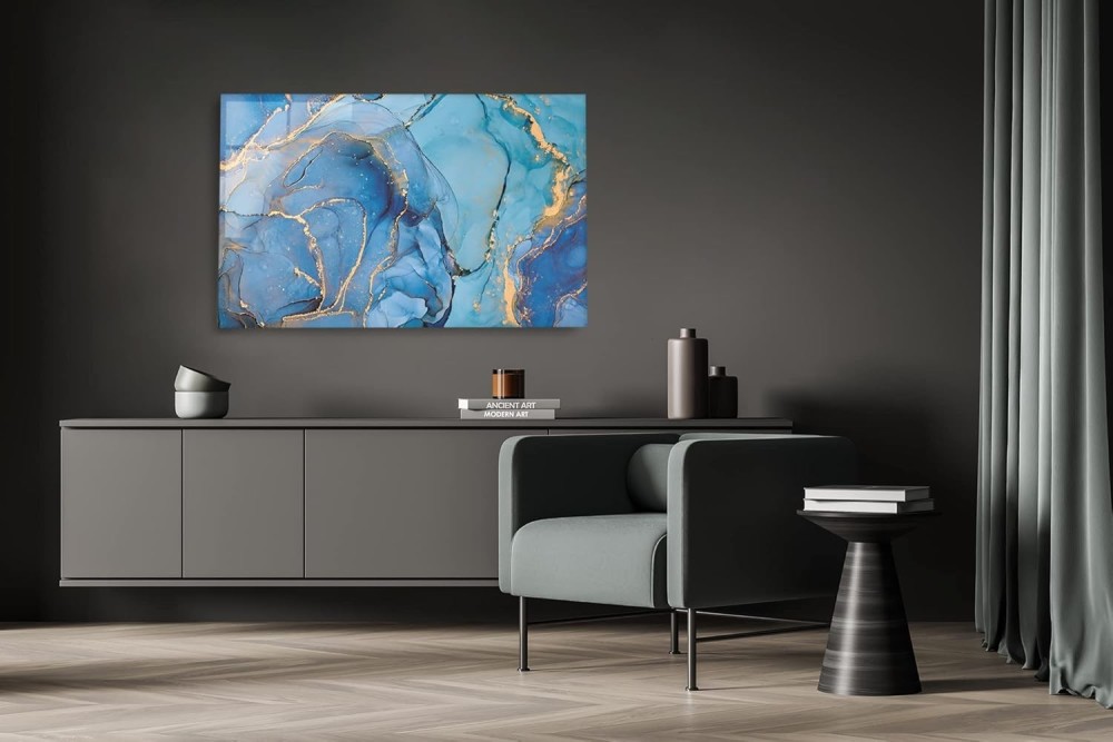 
                                                            CRYPTONITE Acrylic Modern Wall Art Sea Current Series - Interior Design NFT - Acrylic Wall Art - Picture Photo Printing Artwork - Multiple Size Options (SEA002) (Wide 48
