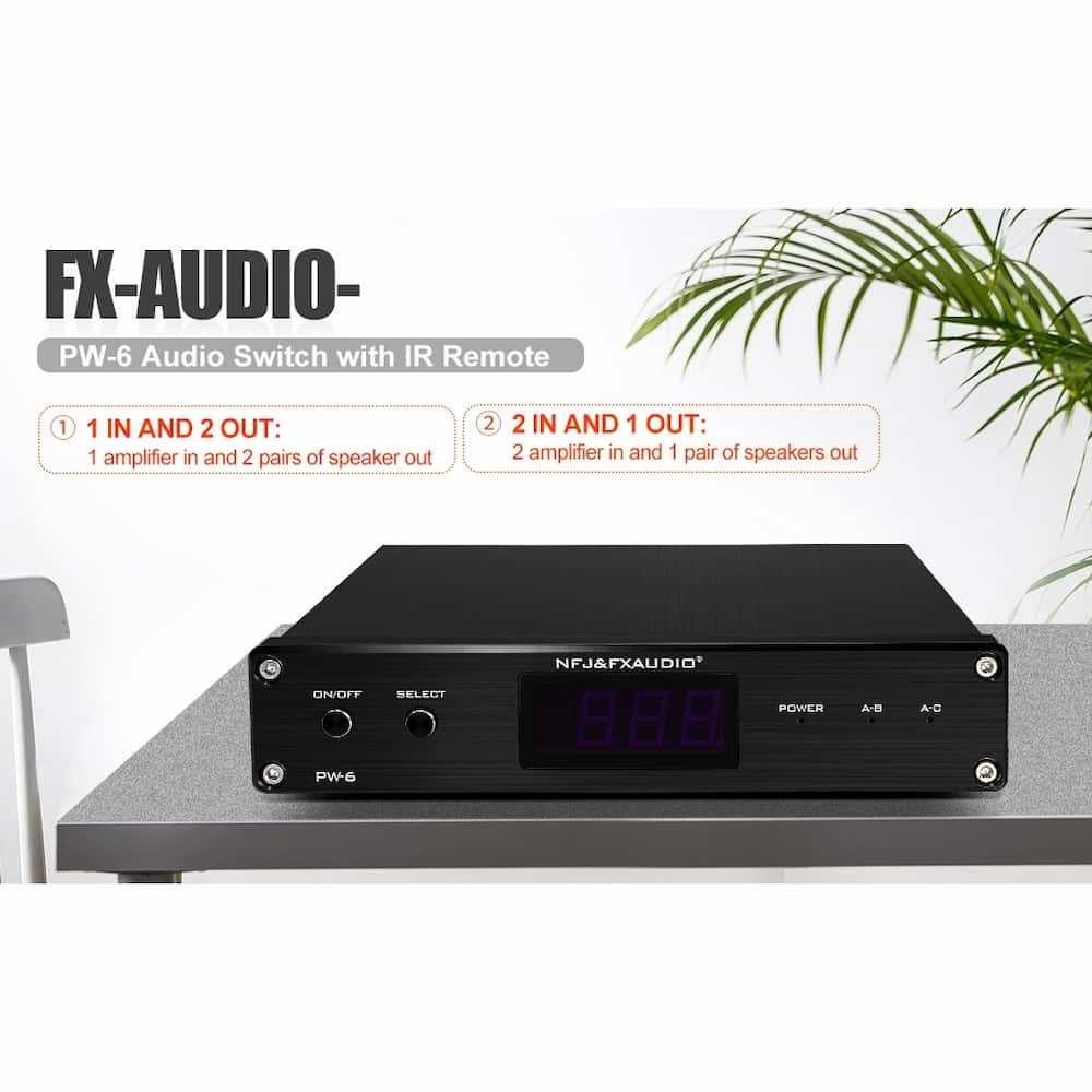 NEW FX-Audio PW-6 Amplificador HIFI Digital Audio Amplifier Switcher Spiltter Selector Crossover 2-Way Speaker Amp Converter