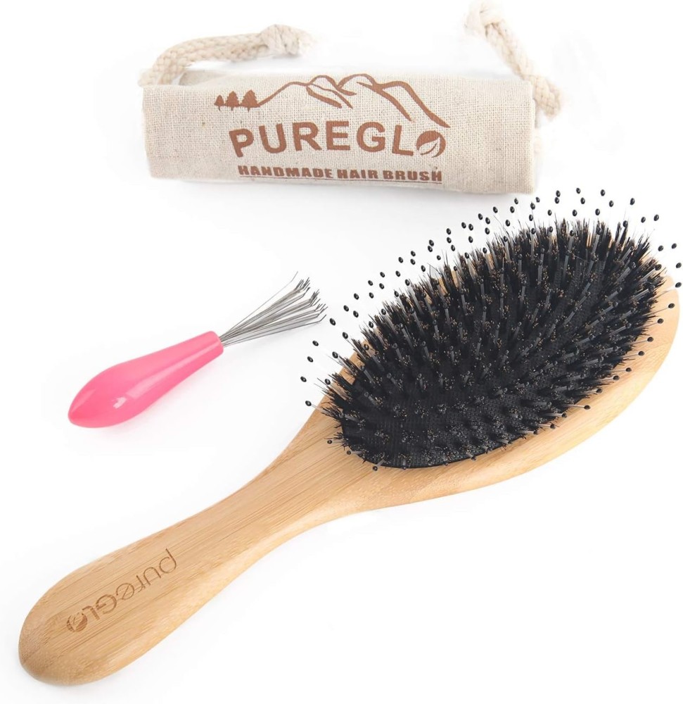 
                                                            PureGLO Natural Bamboo Paddle Hair Brush